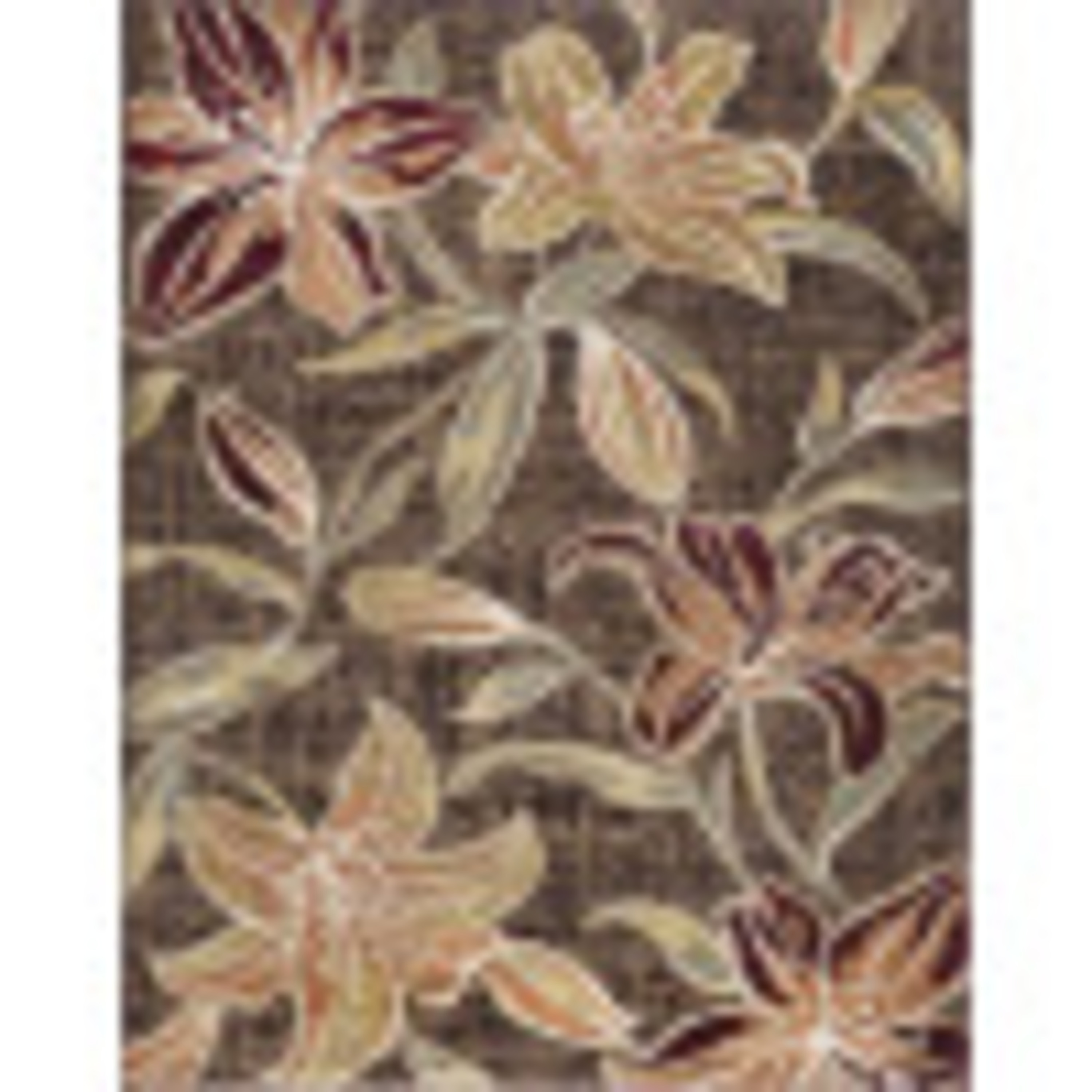 Transitional 5x8 Area Rug (5'3'' x 7'3'') Floral Brown, Red Living Room Easy to Clean