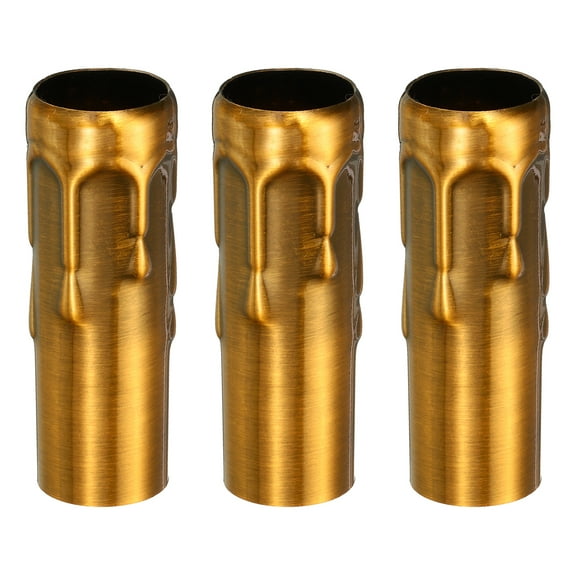 Uxcell Candle Socket Covers, 3.1 Inch Tall Chandelier Sleeves Candelabra Base Holder, Gold Bronze 3 Pack