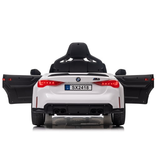 white BMW M4 12v Kids ride on toy car 2.4G W/Parents Remote Control,Three speed adjustable,Power display, USB,MP3 ,Bluetooth,LED light