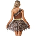 thumbnail image 2 of iiniim Womens Leopard Print Dress Halloween Outfits Costume with Over Sleeve Dark Brown M, 2 of 7