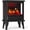 Black-19'' H with Double Door, variant on LIFERECORD 26" Freestanding Electric Fireplace with 3D Flame Effect - Remote Control, 12H Timer, 1500W Heater, Single Door, Overheat Protection for Living Room & Bedroom