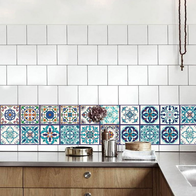 Goory 10Pcs Mosaic Pattern Waterproof Wall Tile Stickers Peel and Stick Tile Kitchen Backsplash Wallpaper Sticker 15x15cm/20x20cm Goory 10Pcs Mosaic Pattern Waterproof Wall Tile Stickers Peel and Stick Tile Kitchen Backsplash Wallpaper Sticker 15x15cm/20x20cm