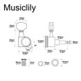 thumbnail image 2 of Musiclily Pro 6-in-line 18:1 Ratio Full Sealed Locking Machine Heads Tuners Tuning Pegs Keys with Hex Button 45 Degree Screw for Strat Tele Style Electric Guitar, Black, 2 of 5