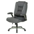 thumbnail image 2 of Executive Bonded Leather Chair in Charcoal Gray with Titanium Coated Flip Arms, 2 of 10