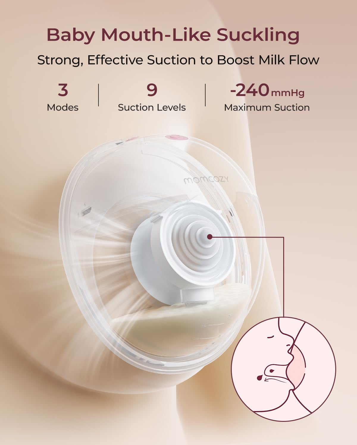 Momcozy M5 Lite Wearable Breast Pump - Electric, Hands-Free, DoubleFit Flange, 3 Modes & 9 Levels, 24mm, 2-Pack