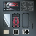 thumbnail image 6 of Dteck Case for iPhone 16e, Military Grade Cover 360 Full Protection Heavy Duty Hybrid Metal Bumper Built-in Silicone Shockproof with Screen Protector for iPhone 16e,Black+Red, 6 of 7