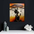 thumbnail image 4 of COMIO Framed African American Wall Art Homesick African Woman Posters Canvas Painting Black Girl Abstract African Sunset Landscape Wall Prints Art for Living Room Bedroom Decoration, 4 of 4