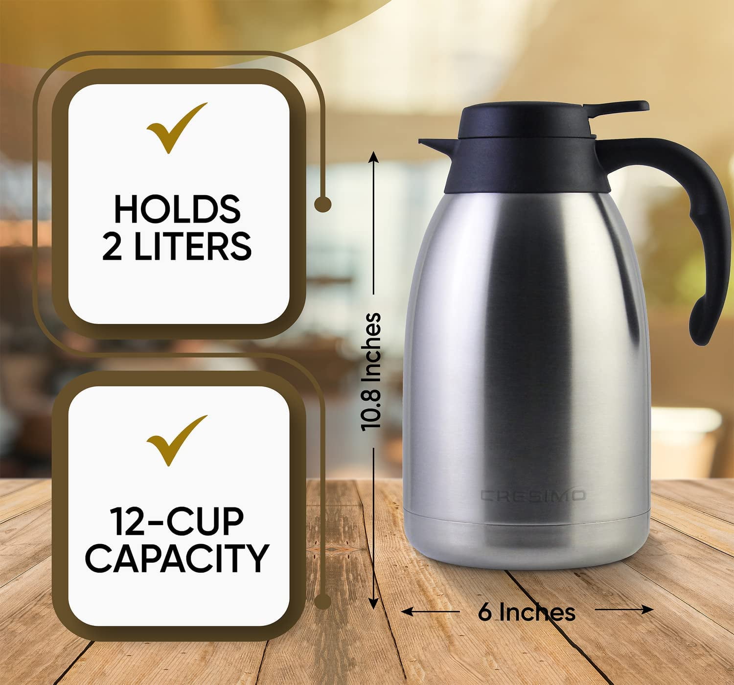 2000/3000ML Large Capacity Stainless Steel Thermos Carafe Home