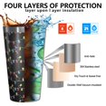 thumbnail image 3 of 16oz Tumblers Multicolor Christmas Light Pattern Stainless Steel Vacuum Insulated Double Wall Travel Tumbler Cups Mug with Lid and Straw,Cleaning Brush for Coffee,Tea, 3 of 4