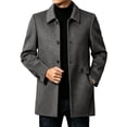 thumbnail image 2 of Jackets for Men, Men's Single Breasted Overcoat Mid Length Business Casual Coat, Turn Down Collar Tailored Fit, for Office Travel Formal Outerwear, 2 of 6
