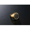 thumbnail image 4 of QQTDFG Men Women Gold Round Carbon Fiber Ring Stainless Steel Wedding Band Gift for Dad-Gold-9, 4 of 8