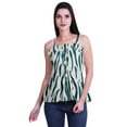 thumbnail image 1 of Moomaya Printed Casual Frill Smoked Full Buttoned Closure Women Fitted Crop Top, 1 of 4