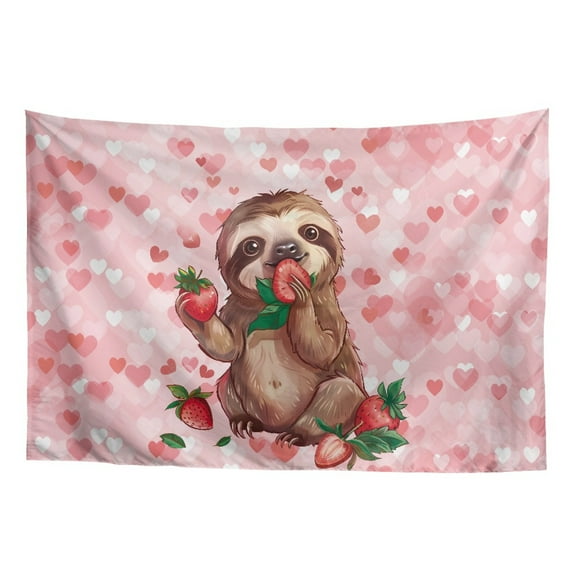 SEANATIVE Strawberry Sloth Wall Tapestry for Bedroom Small Tapestry for Living Room Pink Wall Hanging Tapestry Decorative Mini Dorm Room Tapestry Small Wall Hanging Tapestry