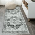 thumbnail image 1 of HOMERRY Runner Rug 2' x 6' Floral Rug for Hallway Enterway Washable Stain Resistant Non-Shed Indoor Carpet Low Pile Throw Mat, Gray, 1 of 5