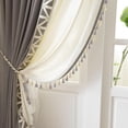 thumbnail image 6 of Sheer White Curtains, Pinch Pleat Sheer Drapes, Light Filtering, Tassel Sheer Curtains for Living Room Bedroom(45W x 108L,Gray White), 6 of 15