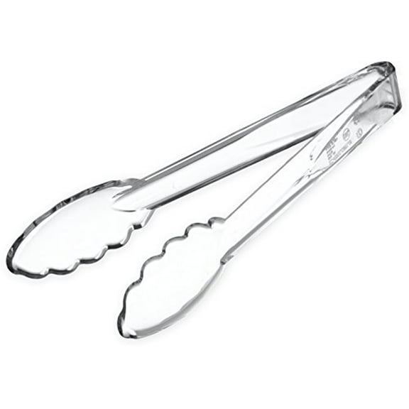 Carlisle FoodService Products 410907 Carly Salad Tong, 9" Utility Tong, Clear, 12 Pack 9" Utility Tong 12 Pack Clear