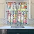 thumbnail image 5 of Sunflower Print Kitchen Curtains 3-Piece Set - Vintage Rustic Rod Pocket Window Panels with Valance & Tiers, 5 of 5