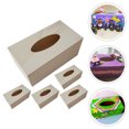 thumbnail image 5 of 5 piezas Caja de madera en blanco Soporte de madera de madera Caja de tejido de fabricación de pañuelos de madera cubierta, 5 of 5