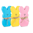 thumbnail image 2 of Easter Wooden Bunny Easter Decorations - Easter Wooden Table Centerpieces with Hemp Rope - 1PCS-6PCS Easter Spring Peeps Tiered Tray Decor Rabbit Shape Tabletop Decoration for The Home Office Tables, 2 of 11