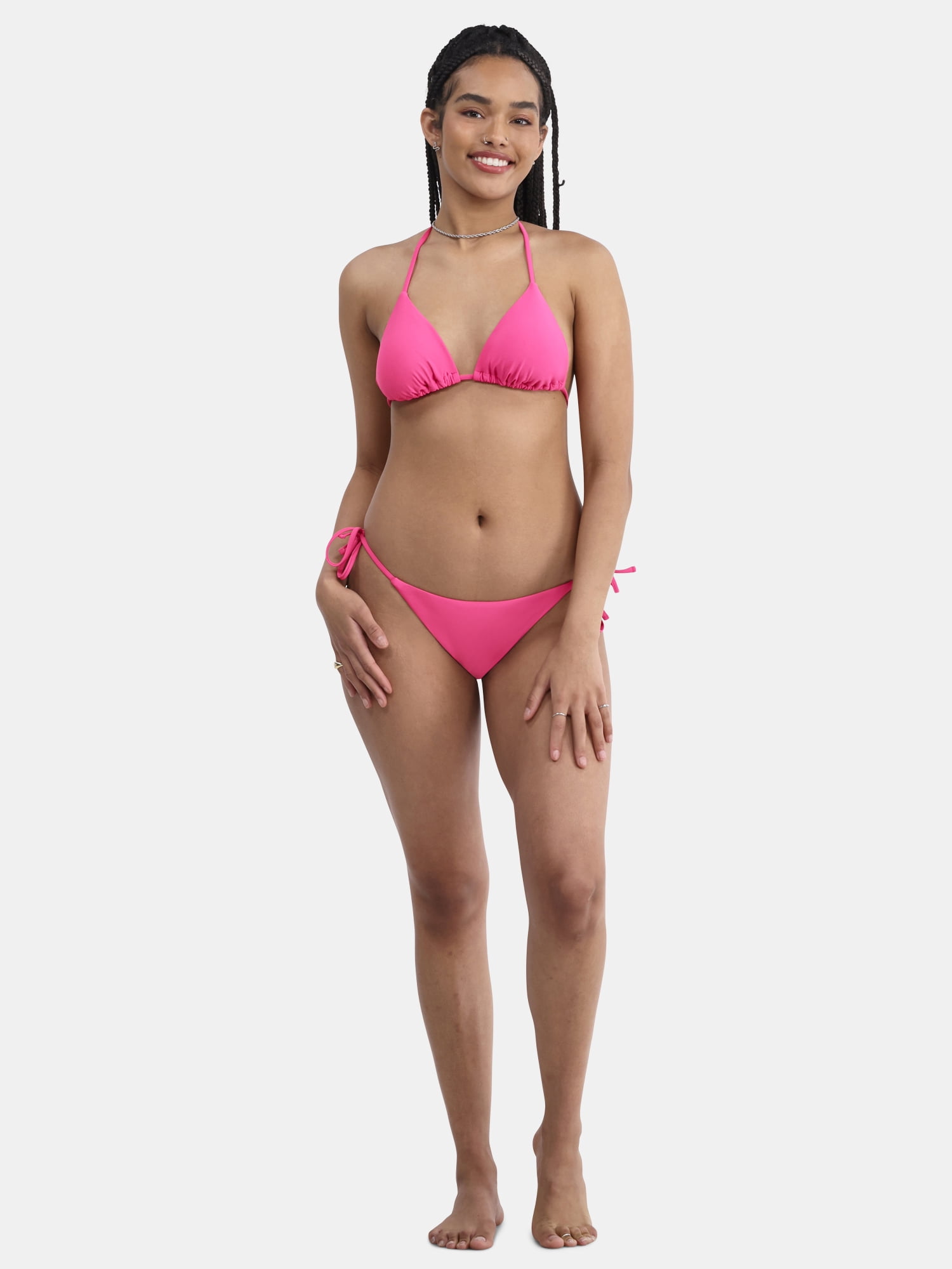 No Boundaries Women's Triangle Tie Bikini Top, Sizes XXS-XXL