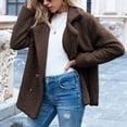 thumbnail image 7 of JULMCOMO Sherpa Fleece Jackets for Women Plus Size Lapel Collar Button Soft Fuzzy Teddy Coats Casual Warm Winter Outerwear with Pockets Coffee 3XL, 7 of 7