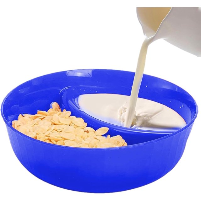 Snack and Dip Bowls - Dip Snack Bowl, Anti-Soggy Cereal Bowl, Snack and Dip Bowls | Stackable Plate with Dipping Section, Cracker Bowls Divided Platters, Bread Dipping Bowls