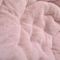 thumbnail image 3 of Emma + Oliver 38" Oversize Portable Faux Fur Folding Saucer Moon Chair for Dorm and Bedroom, Blush Faux Fur/Soft Gold Frame, 3 of 14