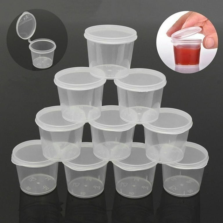 100set 75ml Plastic Dipping Sauce Disposable Small Container Cups Lids  Takeaway