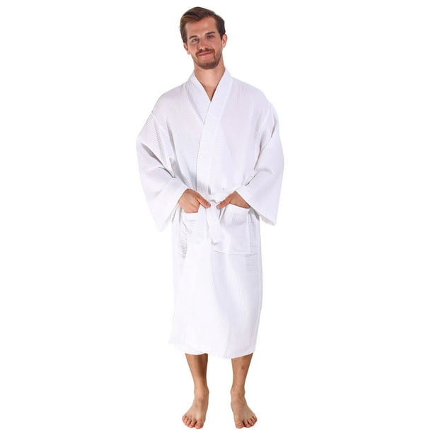 Simplicity Simplicity White Waffle Spa Robe Unisex Cotton Robe One Size Fits Most Walmart