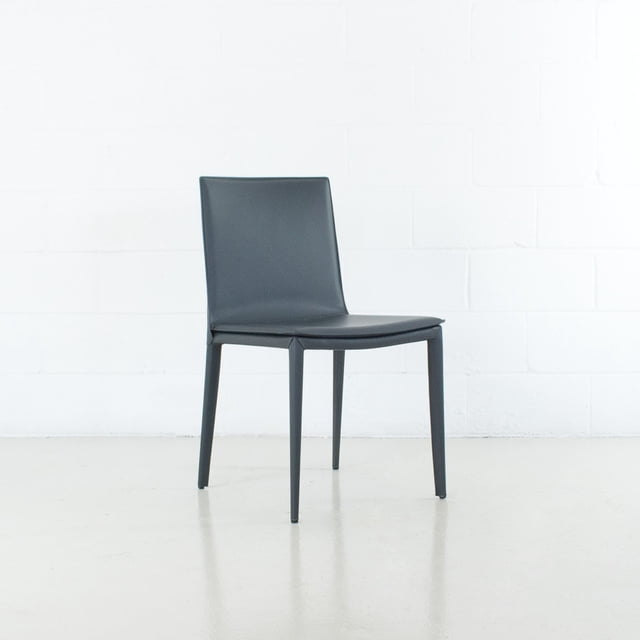 Hilton Modern Leather & Metal Side Chair - Contract Grade
