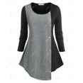 thumbnail image 2 of Camiseta Irregular con Botones de Talla Grande Rosegal  Mangas largas de talla grande, 2 of 5