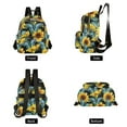 thumbnail image 4 of FORMRS Mini Backpack Purse for Women Quilted Travel Daypack Casual Shoulder Bag, Sunflower Butterfly Pattern, 4 of 7