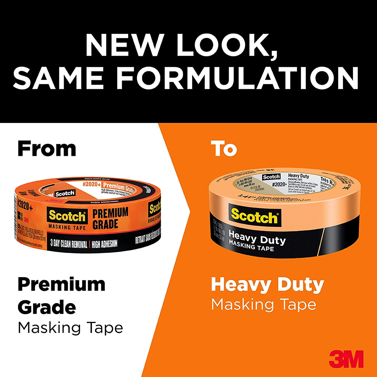 Scotch Heavy Duty Masking Tape, 1.41 in x 60.1 yd, 2020+-36EP4, 4 Rolls