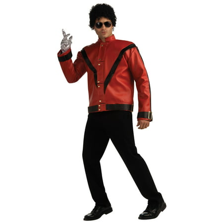 Deluxe Michael Jackson Jacket Adult Costume Thriller Jacket (Red & Black) - Small