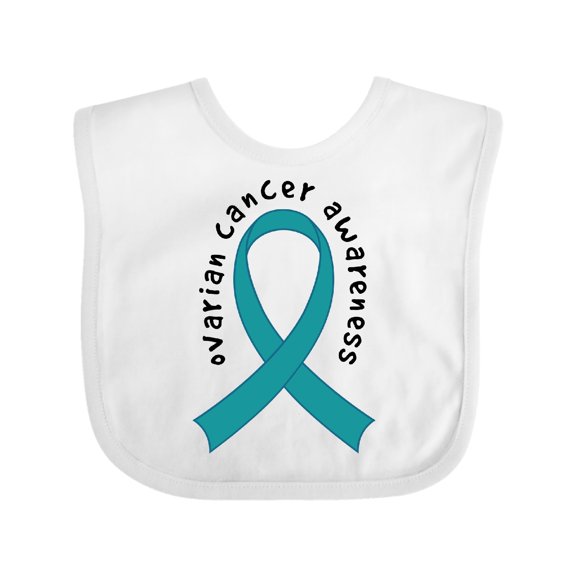 Inktastic Ovarian Cancer Awareness Ribbon Boys or Girls Baby Bib
