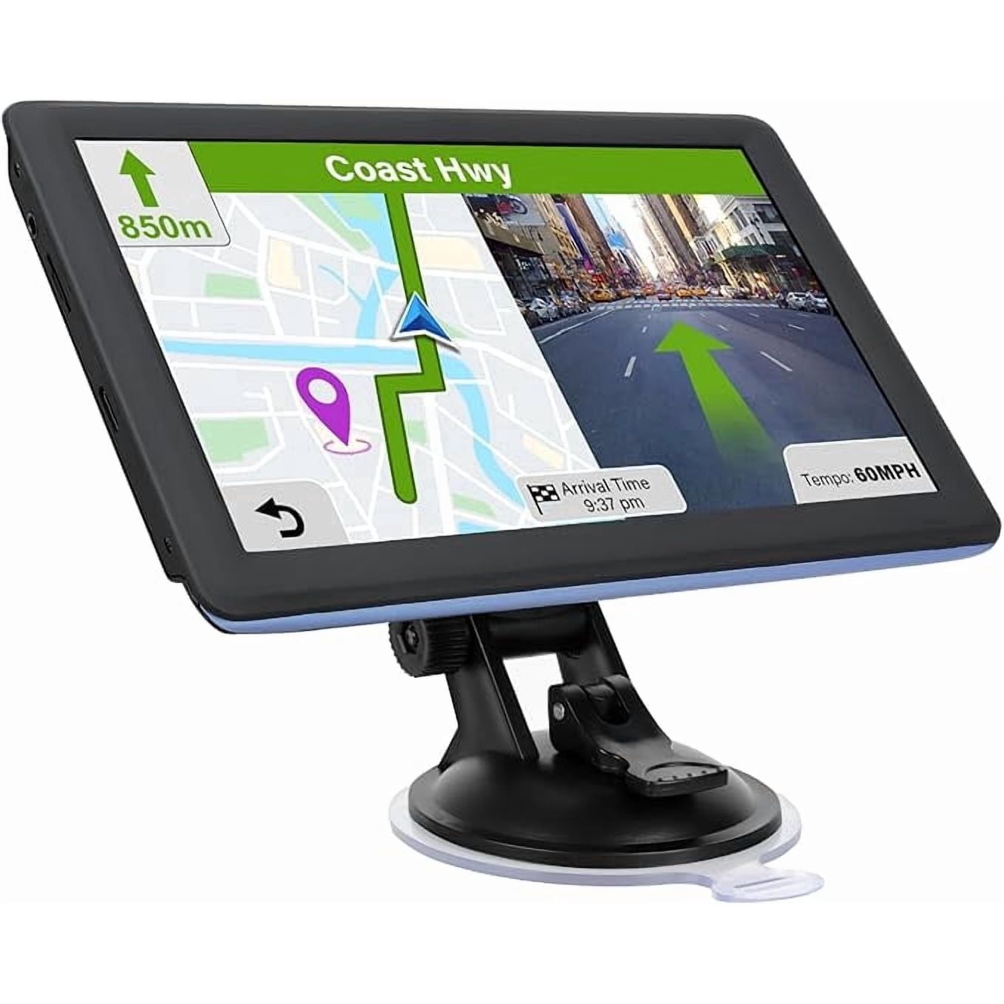 GPS Navigator for Car Truck RV - 7'' HD Touchscreen Navigation System, Latest 2025 Maps Free Lifetime Updates, Speed & Red Light Warning, Turn-by-Turn Voice Guidance, GPS Navigation for All Cars