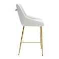 thumbnail image 3 of Zuo Modern Madelaine Counter Chair, White & Gold (Set of 1), 3 of 12