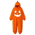 thumbnail image 5 of jiaxiM Hooded Jumpsuit, Soft Onesie, Halloween Loungewear, Skull Pumpkin Face One Piece Outfit, Warm Fluffy Sleepwear, 5 of 5