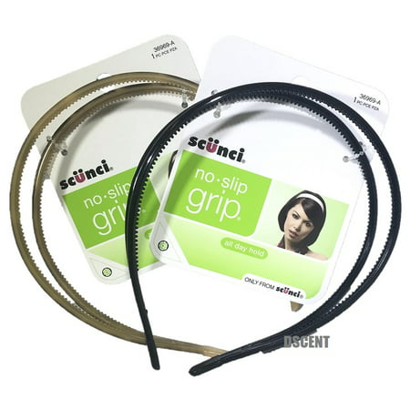 2PCK Scunci #36969 No Slip Grip Two Band Headband Color Will Vary 1 (Best No Slip Headbands)