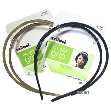 2PCK Scunci #36969 No Slip Grip Two Band Headband Color Will Vary 1