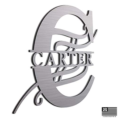 JASS GRAPHIX Carter 12" Brushed Aluminum Monogrammed Sign Door Wall