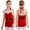Red, variant on Kids Girls Dance Leotard Christmas Santa Claus Elf Costume Open Back Velvet Shorts Bodysuit with Belt Green 8