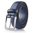 thumbnail image 2 of Milorde's Men Genuine Leather Belt with Single Prong Buckle, Fashion & Classic Design for Dress and Causal (Size 36 (Waist 34), Basic Navy) MILORDE MILORDE, 2 of 2