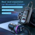 thumbnail image 2 of compatible CS8 Black Bluetooth MP3 Play FM Transmitter Car Charger Rear Seat Extended Car Charger_Perfect Gift, 2 of 4