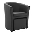 thumbnail image 2 of Hawthorne Collections Faux Leather Accent Chair with Ottoman in Black, 2 of 5