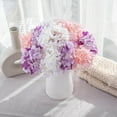 thumbnail image 6 of Littleplum Artificial Hydrangea Flowers Pure Purple Heads,Fake Hydrangea Silk Flowers for Wedding Centerpieces Bouquets Floral Decor Home Decoration with Stems,Spring Decor,4x2x10 In,Purple, 6 of 9
