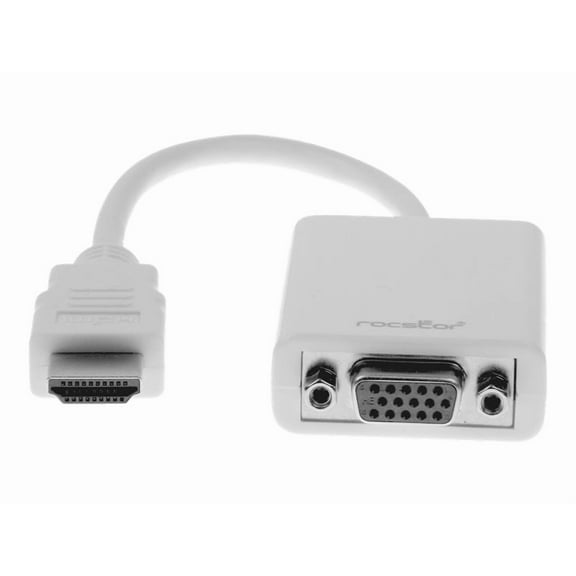 Rocstor 2M (6ft) HDMI to VGA M/F Cable - White