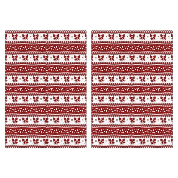 2 Pcs Funny Kitchen Towels,Red Christmas Knitted Pattern Microfiber Dish Towels,Kitchen Tea Towels,Kitchen Towel Set (18" X 26")