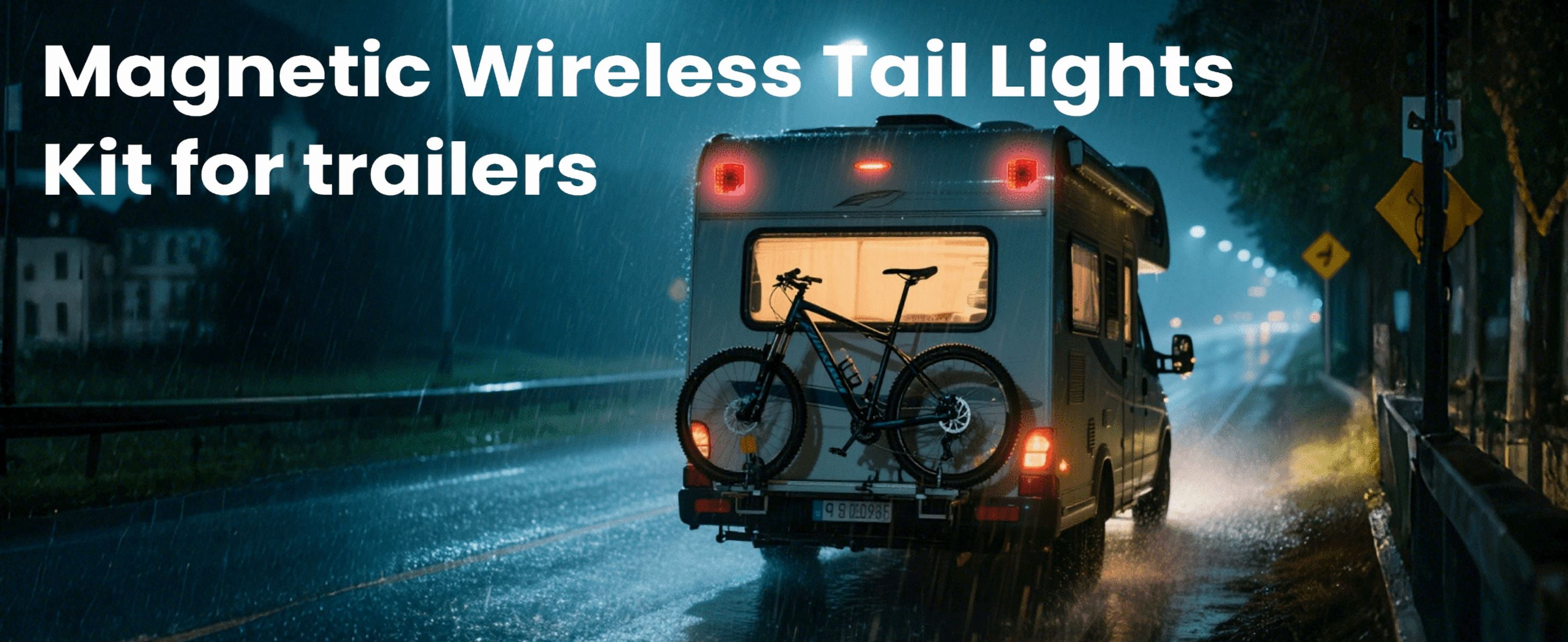 2-Pack Wireless Magnetic LED Trailer Light Set, Ip67 Waterproof Wireless Trailer Lights Kit, Portable for Pickup Trucks, SUVs, Boats, RVs and More