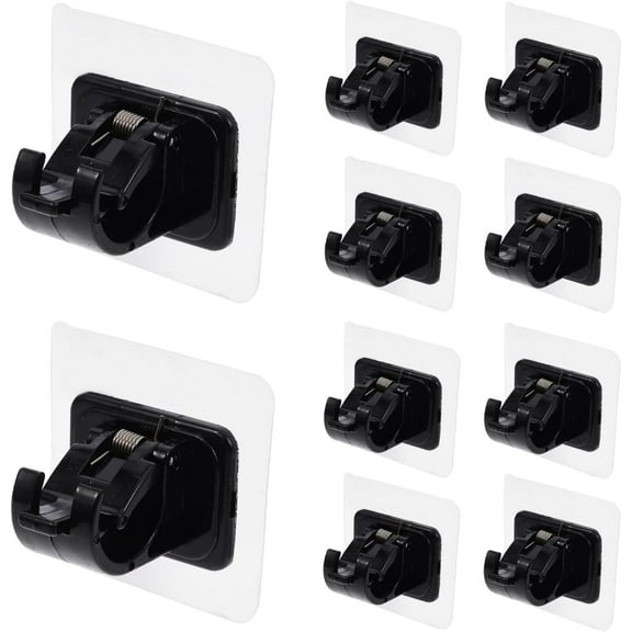 Shower Curtain Clips No Drill Curtain Rod Brackets 10Pcs Self Adhesive Drapery Hook Holders Curtain Rod Bracket Pole Holder Nail Free Curtain Rod Wall Brackets Hooks Shower Curtain Holder